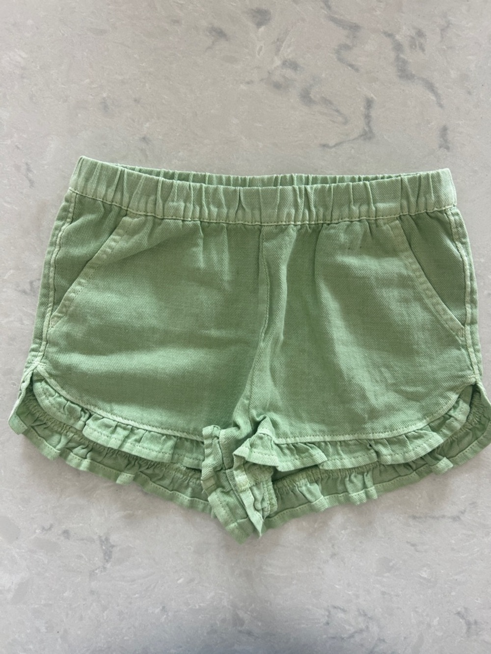 Cat & Jack Green Ruffle Hem Girls Shorts size 2T